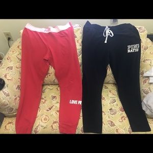2 pairs of PINK joggers